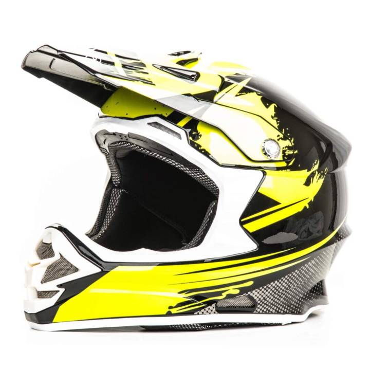 Шлем мото кроссовый HIZER (Хайзер) B6195 (M) #2 black/yellow