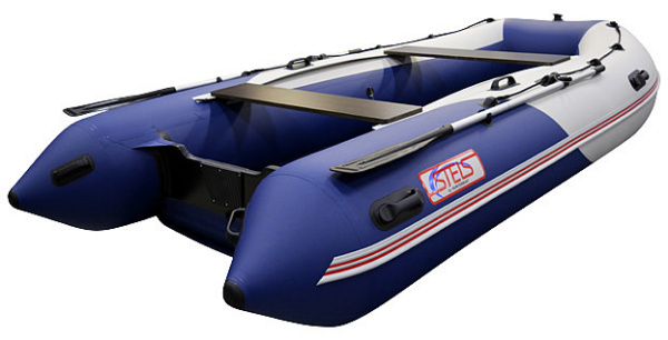 Лодка ПВХ Hunterboat Стелс 375 АЭРО синий/белый | Мототека